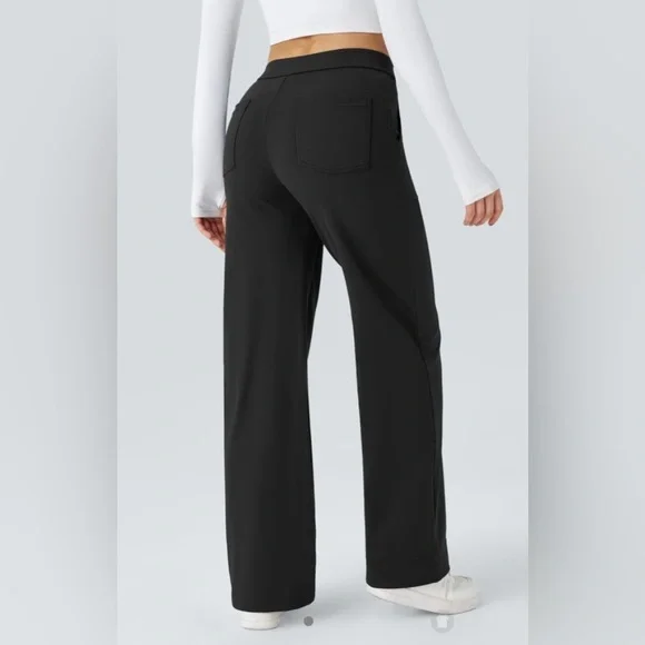 NWT Halara High Waisted Button Multiple Pockets Straight Leg Casual Pants-Size M - Picture 2 of 9